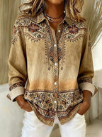 Loose-Fit Floral Print Lapel Cardigan Shirt – 4 Prints, S–5XL