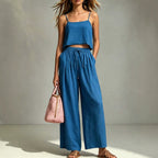 Women's Camisole & Wide-Leg Pants Two-Piece Set – Casual Summer