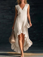 Cotton Long Sleeveless Casual Dress for Women