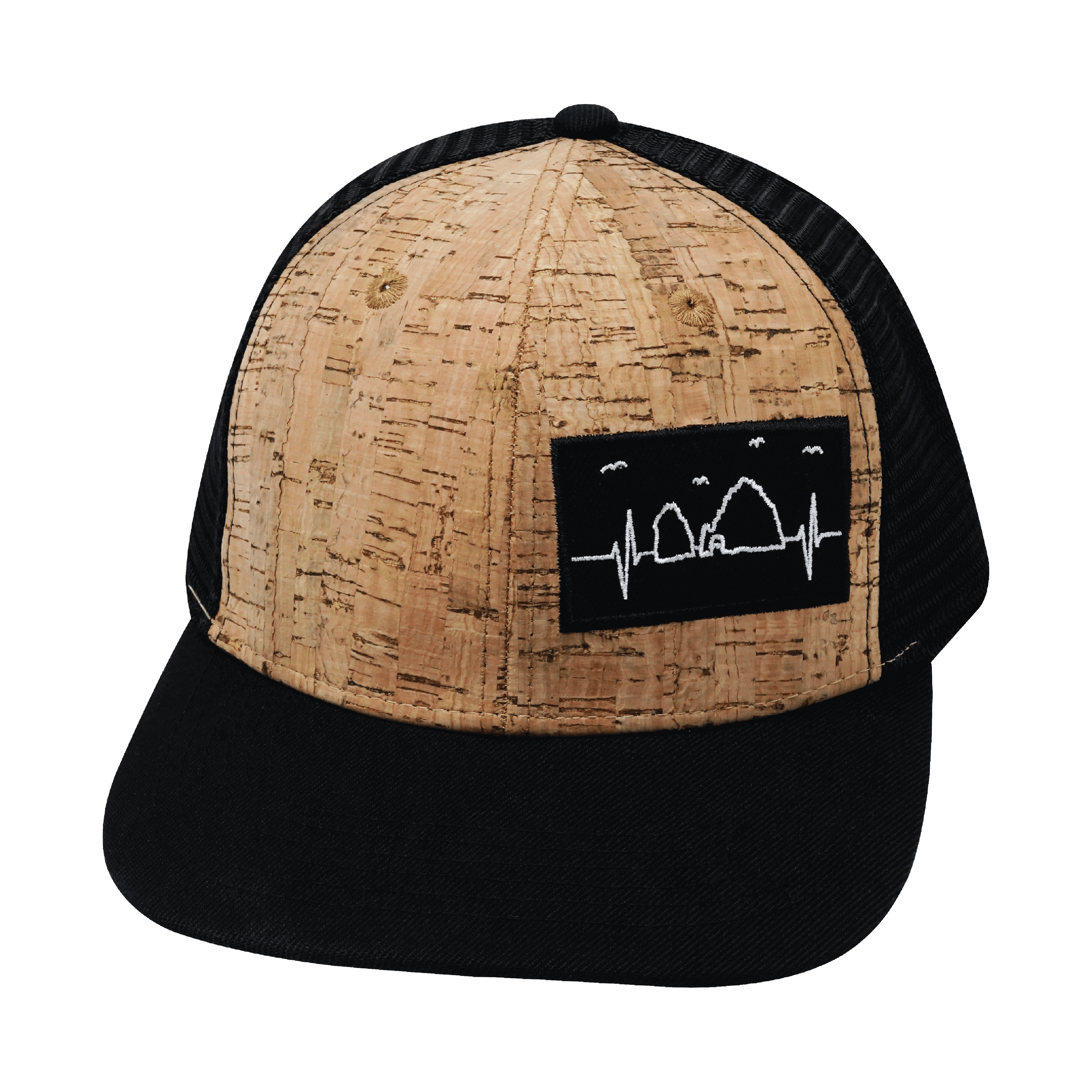 Cabo Hat - Baseball Hat Fit - Cork - Black - Trucker Mesh