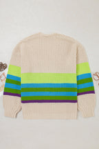 Parchment Color Block Crochet Open Front Plus Size Cardigan