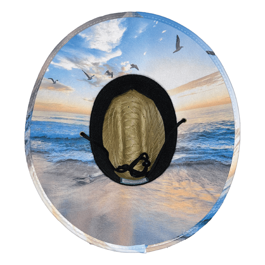 California Straw - Sun Hat - Seagulls