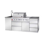 Castelle Flame Deluxe 4-Burner 72000 BTU Stainless Steel Liquid Propane Grill Island (SAK31425)