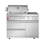 Castelle Flame Deluxe 4-Burner 72000 BTU Stainless Steel Liquid Propane Grill Island (SAK31425)