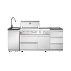 Castelle Flame Deluxe 4-Burner 72000 BTU Stainless Steel Liquid Propane Grill Island (SAK31425)