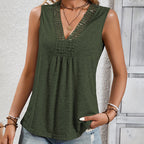 V-Neck Top for Women – Casual Loose-Fit Summer Blouse