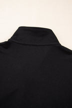 Parchment Textured Half Zip Kangaroo Pocket Top Drawstring Shorts Set