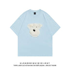 Cotton Plush Puppy Embroidered Short Sleeve