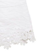 Lace Trim Drawstring Waist Shorts
