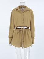Long Sleeve Top and Shorts Set