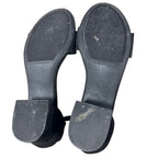 London Fog Womens Size 8 Black 2" Heels  Open Round Toe Ankle Strap Shoes