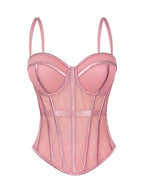 Mesh See-Through Fishbone Corset