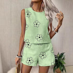 Women's Floral Print Tank Top & Shorts Two-Piece Set – Summer