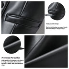 Leather Coat Western Style Double Breasted Vest Short Slim Fit Slimming