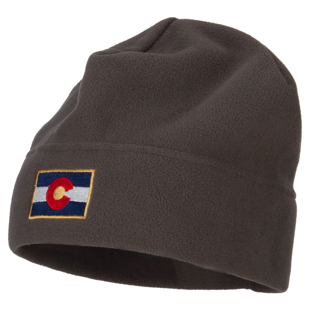 Colorado Flag Embroidered Big Size Fleece Beanie