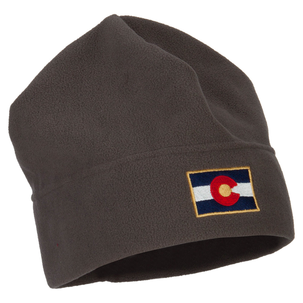 Colorado Flag Embroidered Big Size Fleece Beanie