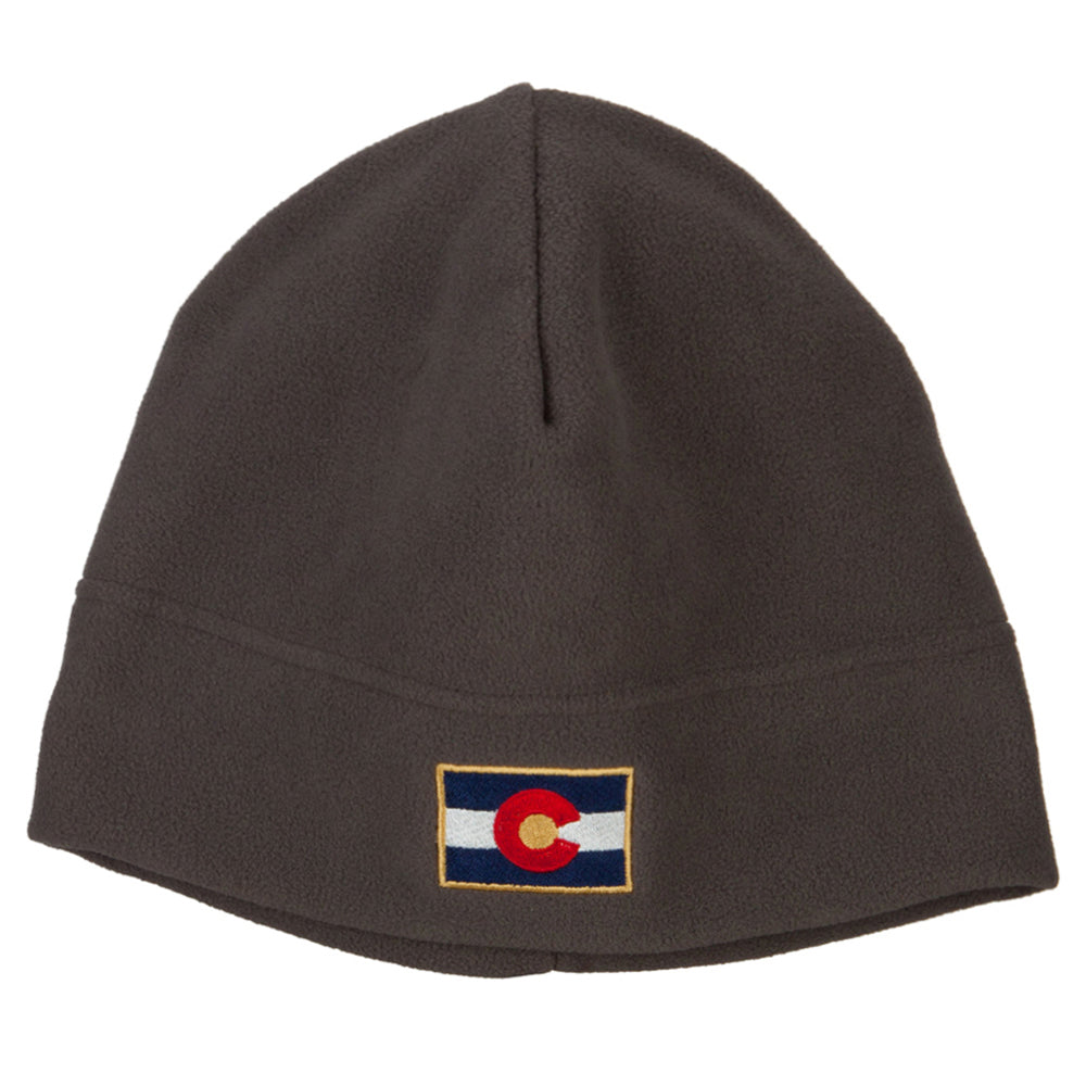 Colorado Flag Embroidered Big Size Fleece Beanie
