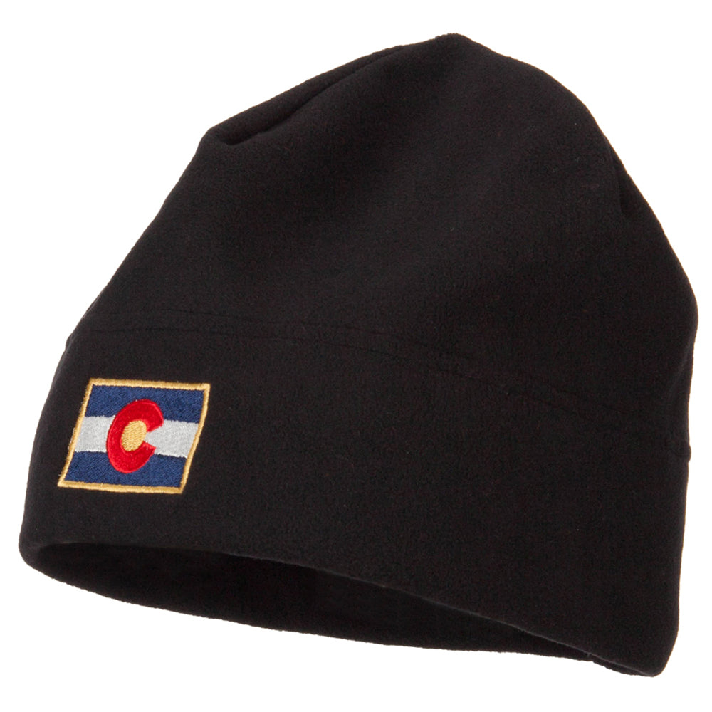 Colorado Flag Embroidered Big Size Fleece Beanie