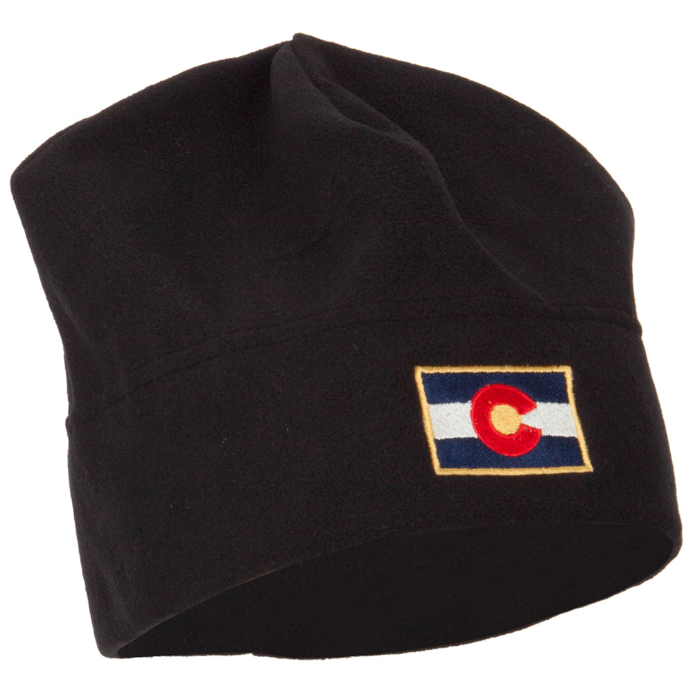 Colorado Flag Embroidered Big Size Fleece Beanie