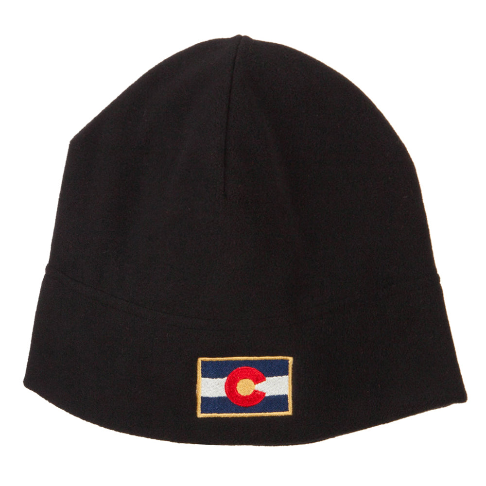 Colorado Flag Embroidered Big Size Fleece Beanie