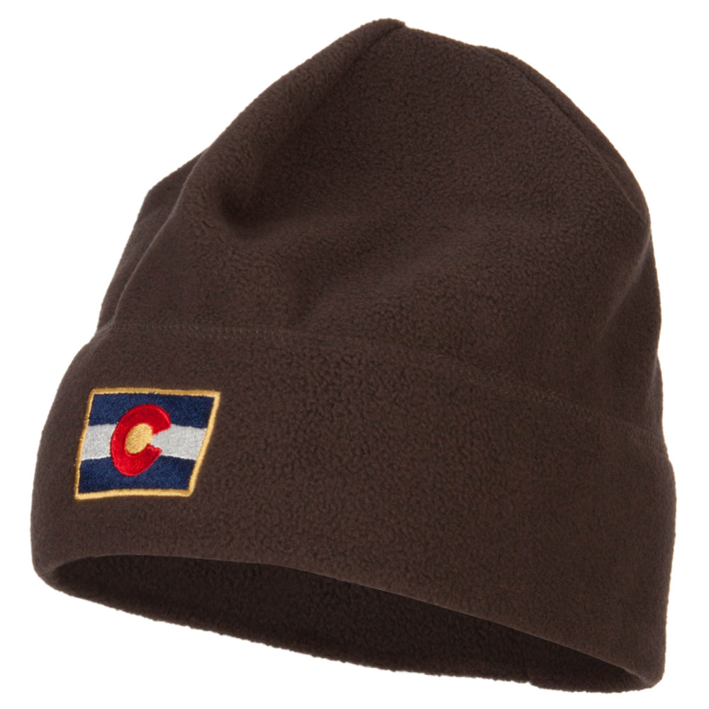 Colorado Flag Embroidered Big Size Fleece Beanie