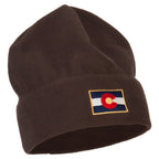 Colorado Flag Embroidered Big Size Fleece Beanie