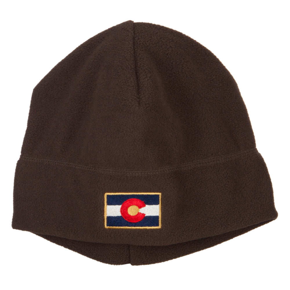 Colorado Flag Embroidered Big Size Fleece Beanie