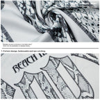 Snake Scale Design Mesh Jersey Short Sleeve T-shirt Loose