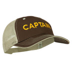Captain Embroidered Big Size Garment Washed Mesh Cap