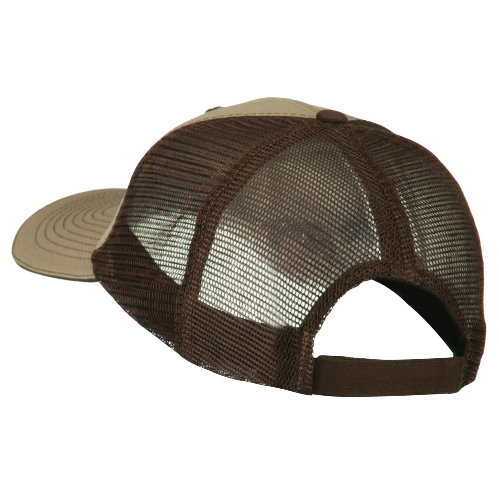 Captain Embroidered Big Size Garment Washed Mesh Cap