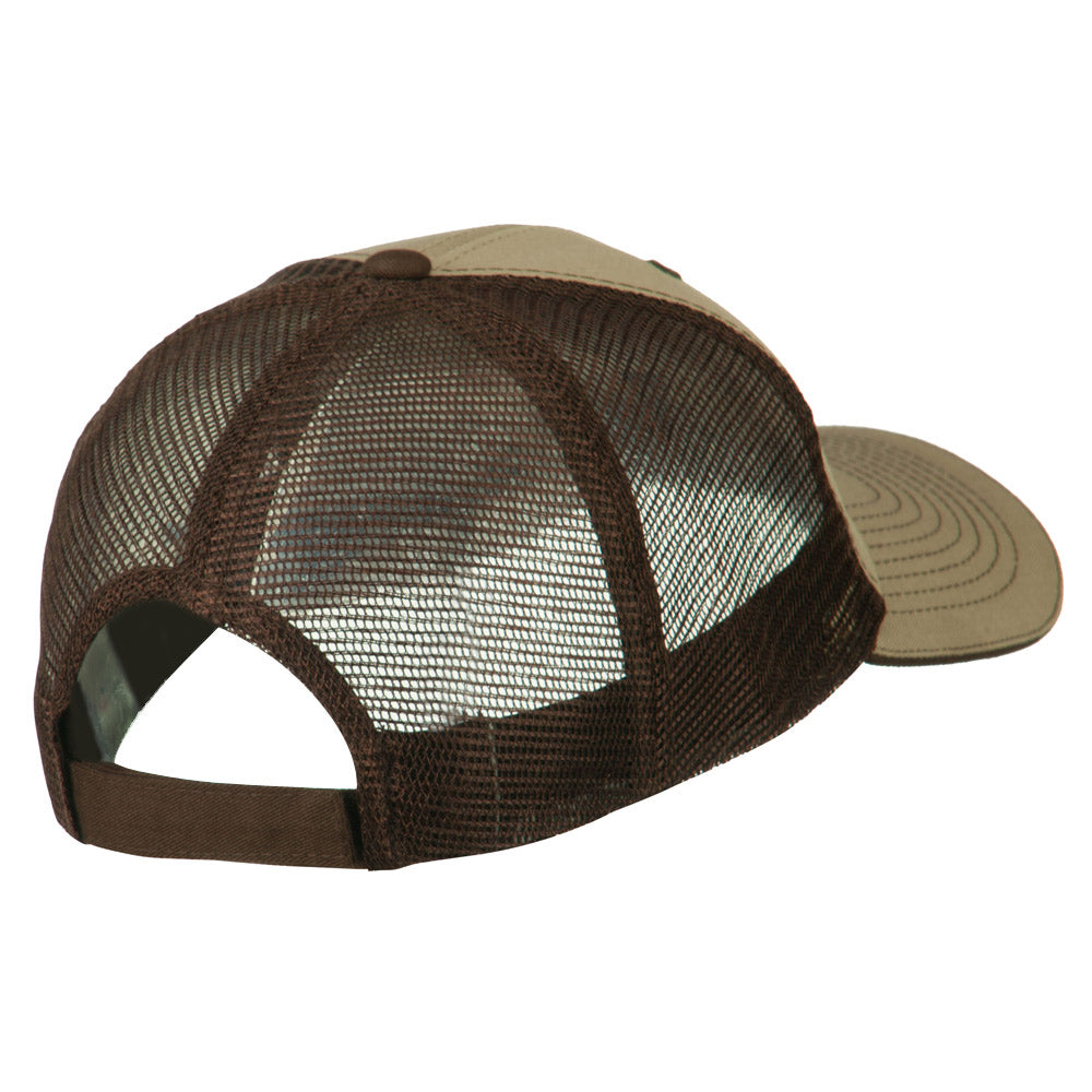 Captain Embroidered Big Size Garment Washed Mesh Cap