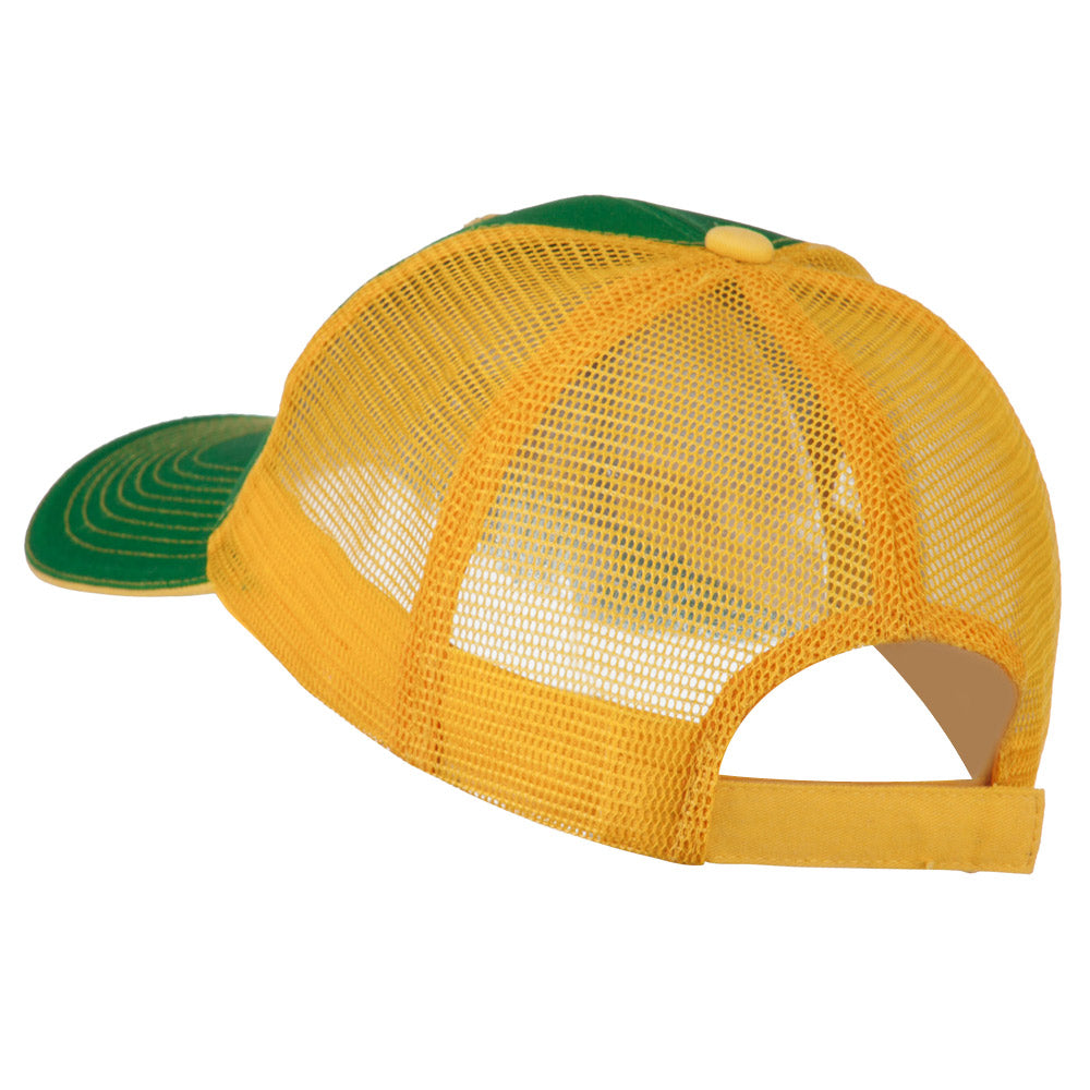 Captain Embroidered Big Size Garment Washed Mesh Cap