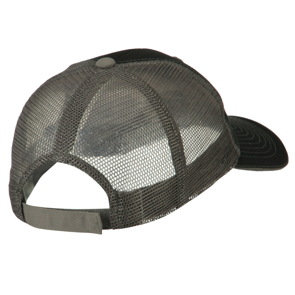 Captain Embroidered Big Size Garment Washed Mesh Cap
