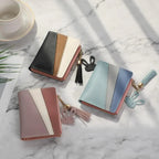 Charming Hit Color Short Tassels Wallets,Bags Zipper PU Leather, Card Holder, Pendant Coin Purse, Card Cash Clutch For Women And Girls