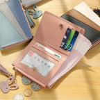 Charming Hit Color Short Tassels Wallets,Bags Zipper PU Leather, Card Holder, Pendant Coin Purse, Card Cash Clutch For Women And Girls