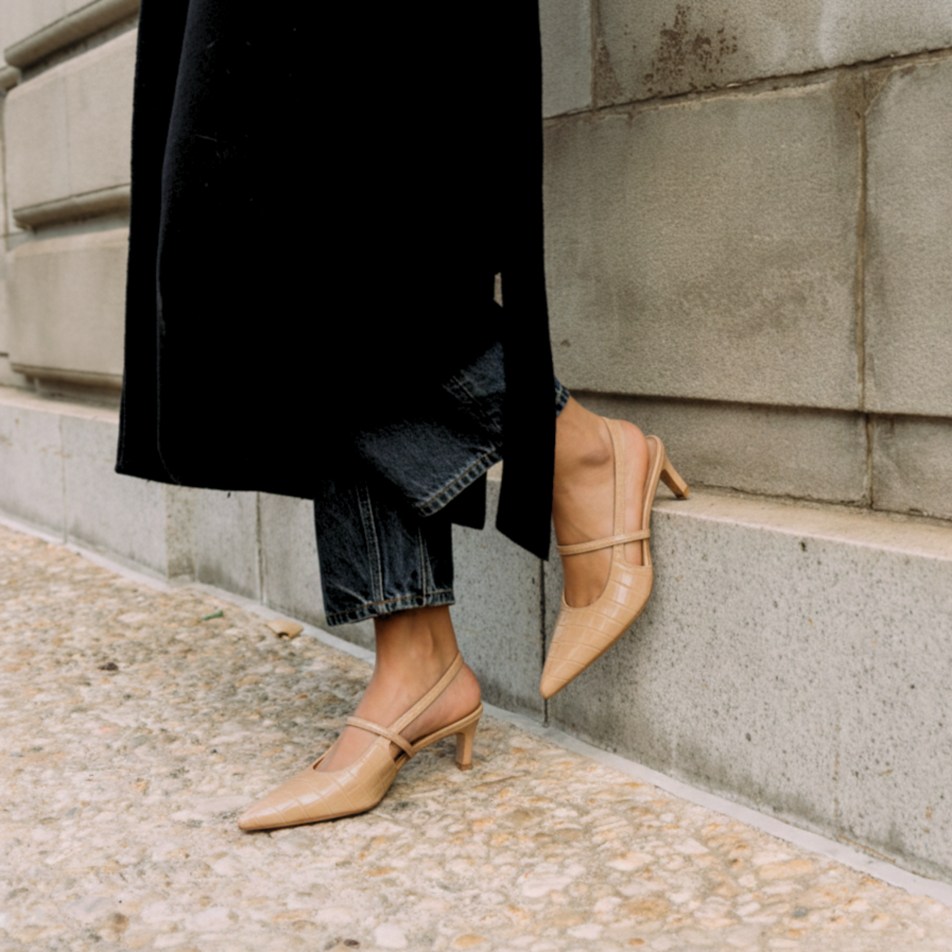 Connie Embossed Crocodile Heels