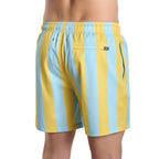 Men’s Premium Compression-Lined Hybrid Shorts – Coastal Cabana - Sun and Sky