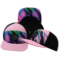 **ADULT** Color Vibes Hat - Flat Bill - Aurora - Pink / Black - Laser Mesh