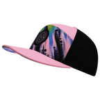 **ADULT** Color Vibes Hat - Flat Bill - Aurora - Pink / Black - Laser Mesh