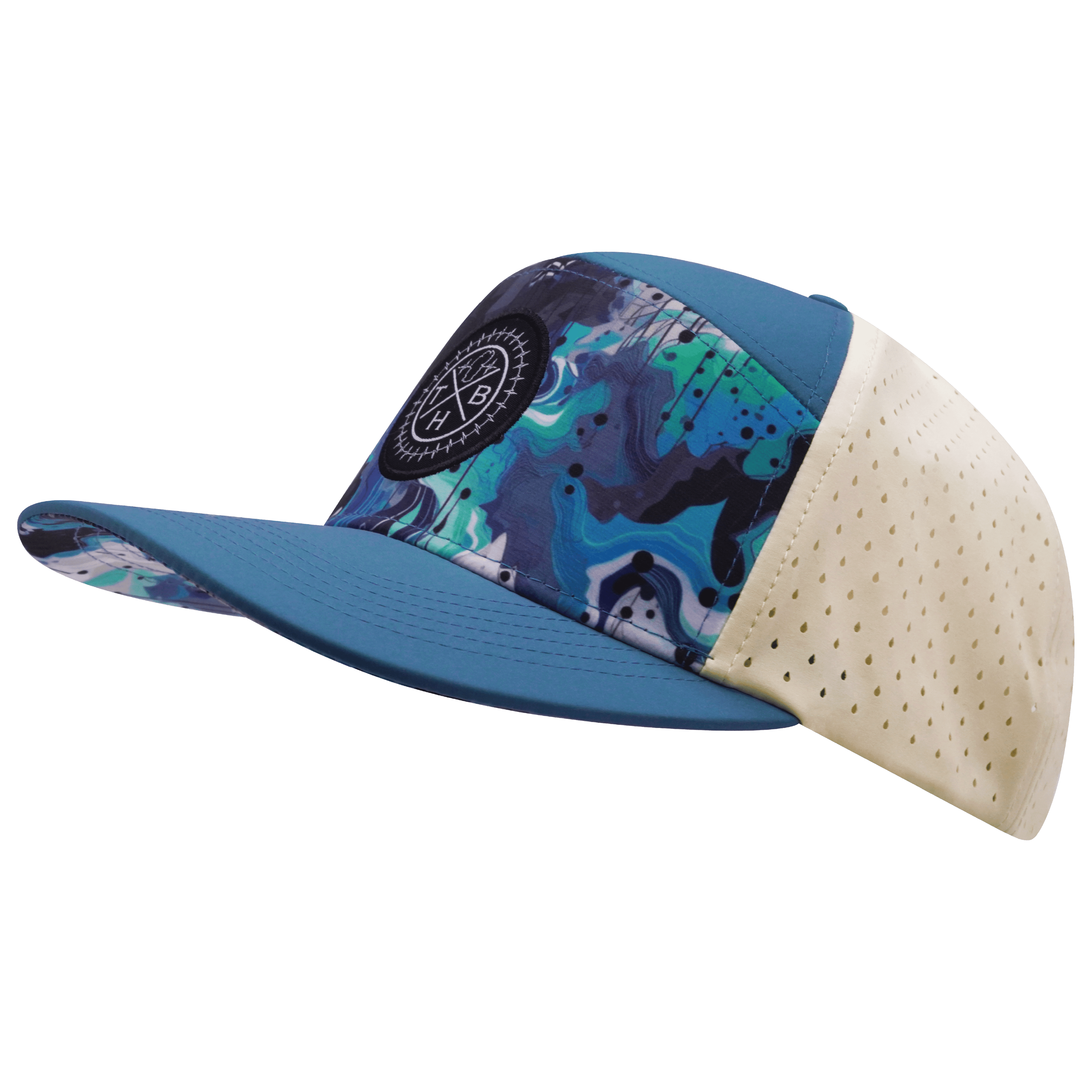 **ADULT** Color Vibes Hat - Flat Bill - Blue Dream - Slate Blue / Cream - Laser Mesh