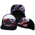 **ADULT** Color Vibes Hat - Flat Bill - Geo Flag - Black / White - Laser Mesh