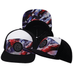 **ADULT** Color Vibes Hat - Flat Bill - Geo Flag - Black / White - Laser Mesh