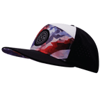 **ADULT** Color Vibes Hat - Flat Bill - Geo Flag - Black / White - Laser Mesh