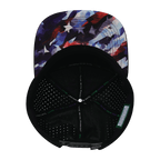 **ADULT** Color Vibes Hat - Flat Bill - Geo Flag - Black / White - Laser Mesh