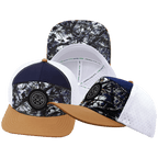 **ADULT** Color Vibes Hat - Flat Bill - Evening Leaves - Light Tan / Navy / White - Laser Mesh