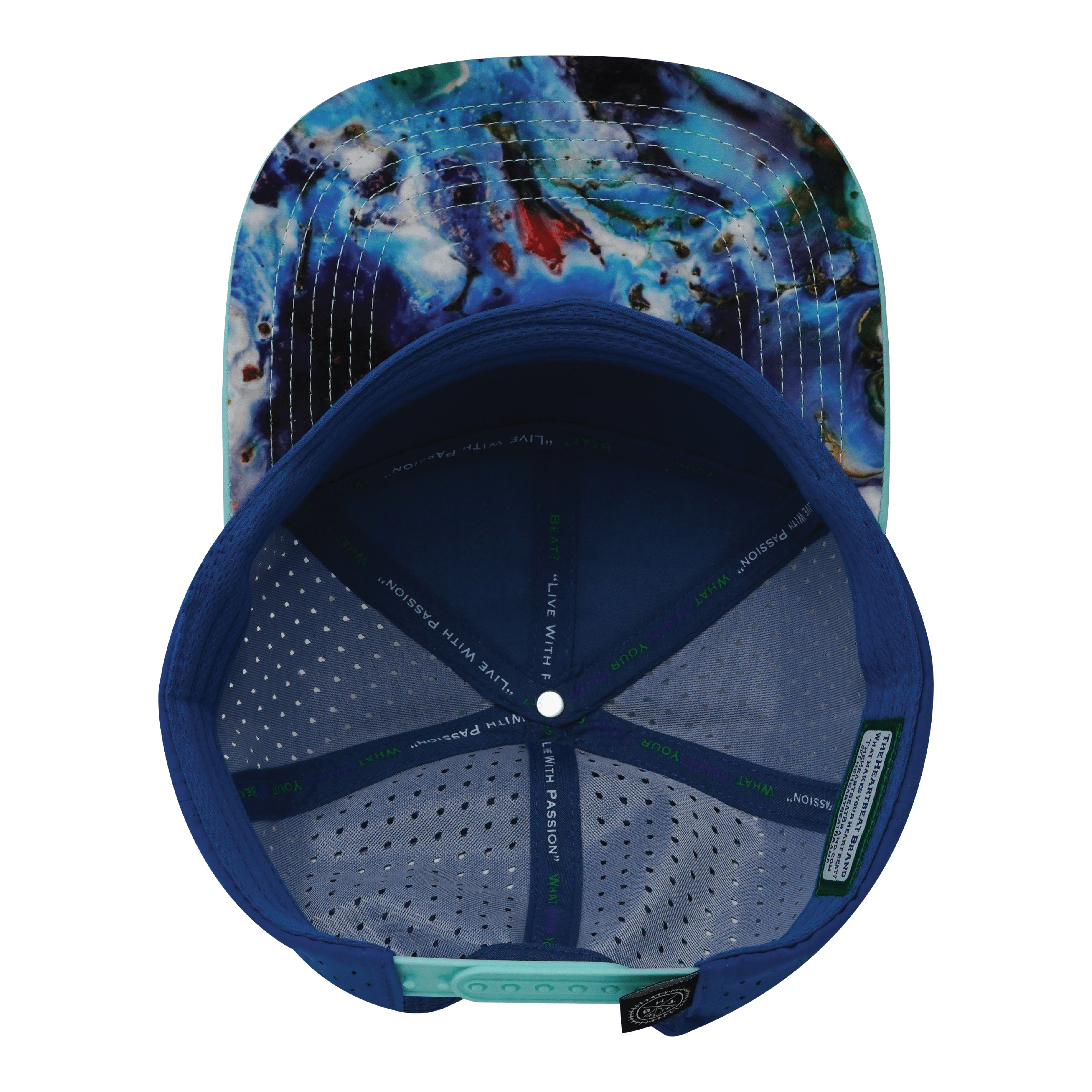 **ADULT** Color Vibes Hat - Flat Bill - Nebula - Mint / Blue - Laser Mesh