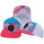 **ADULT** Color Vibes Hat - Flat Bill - Pixi Dust - Neon Peach / Neon Blue / White - Laser Mesh