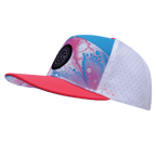 **ADULT** Color Vibes Hat - Flat Bill - Pixi Dust - Neon Peach / Neon Blue / White - Laser Mesh