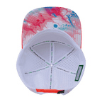 **ADULT** Color Vibes Hat - Flat Bill - Pixi Dust - Neon Peach / Neon Blue / White - Laser Mesh