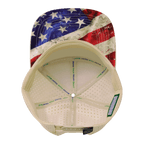 **ADULT** Color Vibes Hat - Flat Bill - Rugged Flag - Cream - Laser Mesh